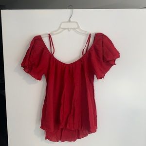 Staring At Stars Red Off-the-Shoulder Top Blouse